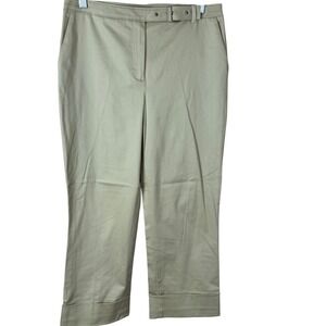 Ann‎ Taylor LOFT Tan Stretch Cropped Cuffed Pants Women's Size 6